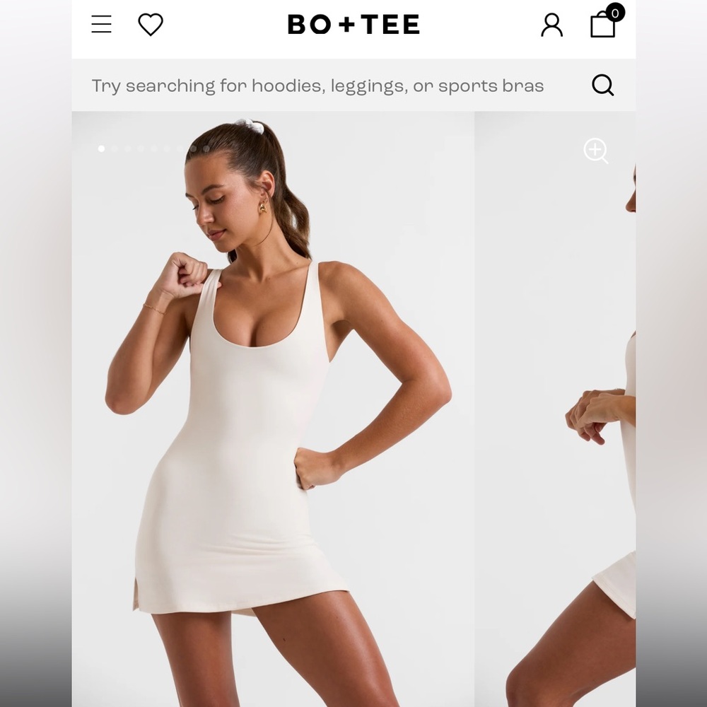 BO+TEE tennis fitness White Dress with shorts